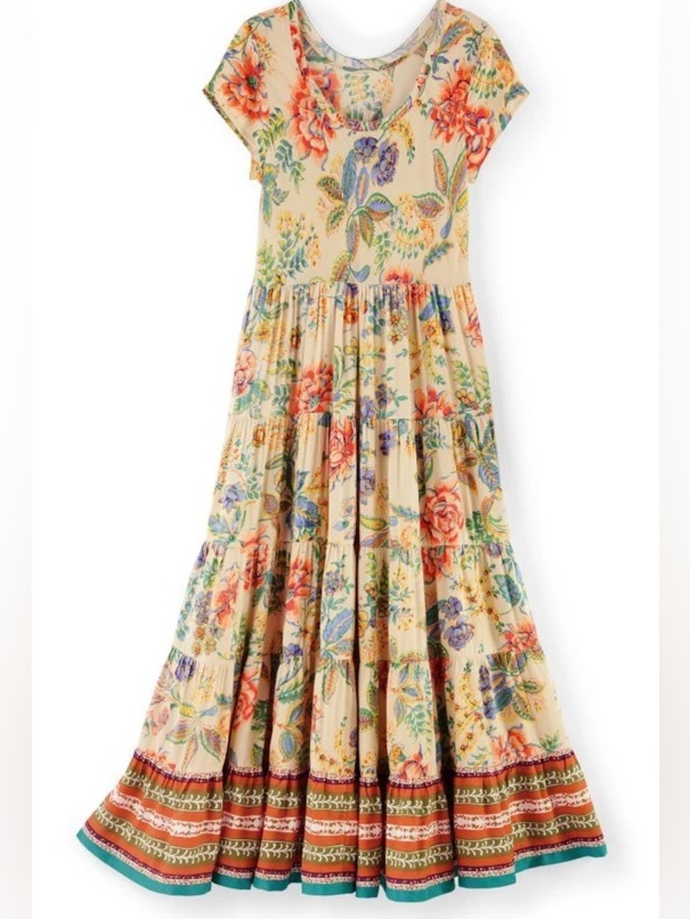Soft Surroundings Kara Dress Red and Cream sz 1X